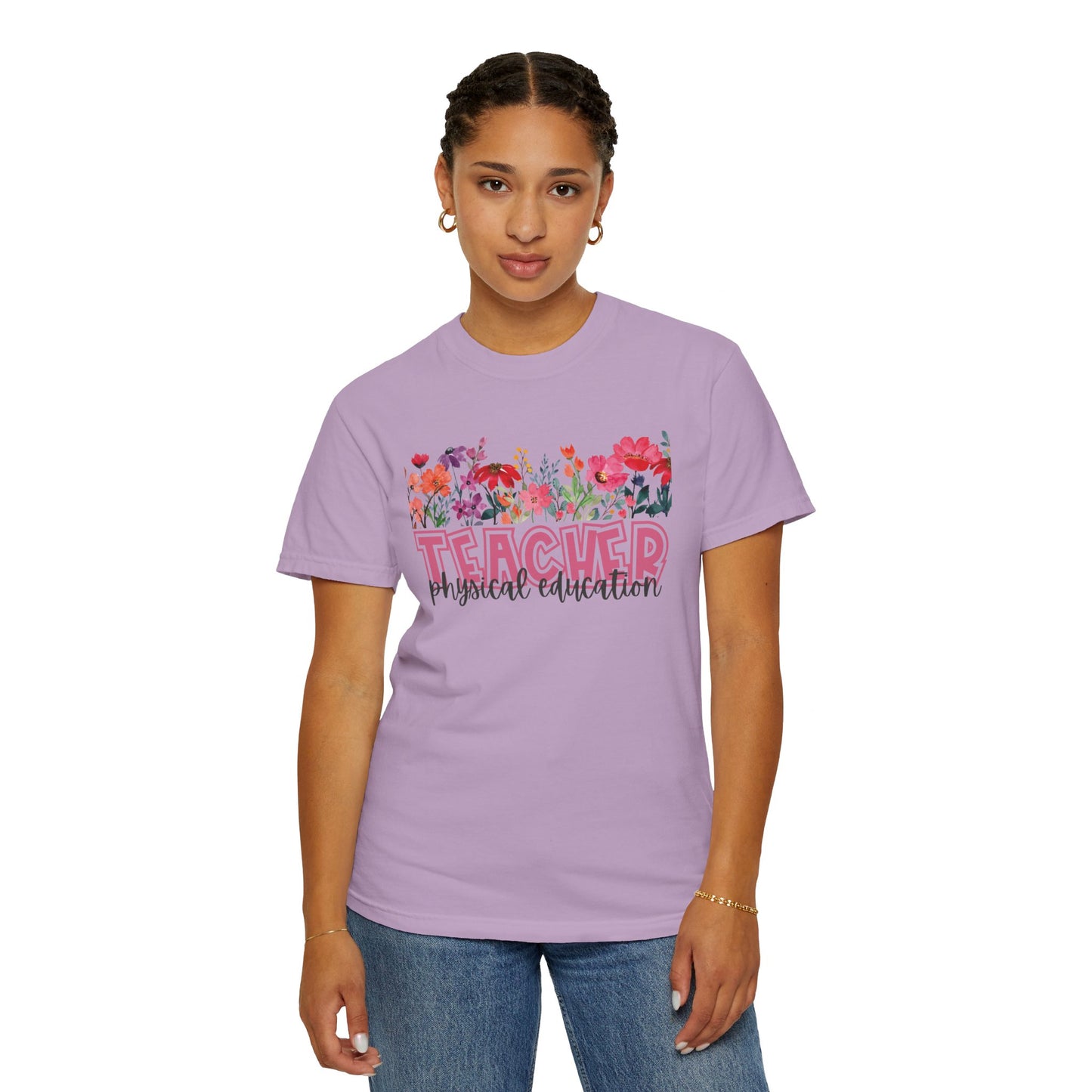 Bright Floral Physical Education Teacher Tee