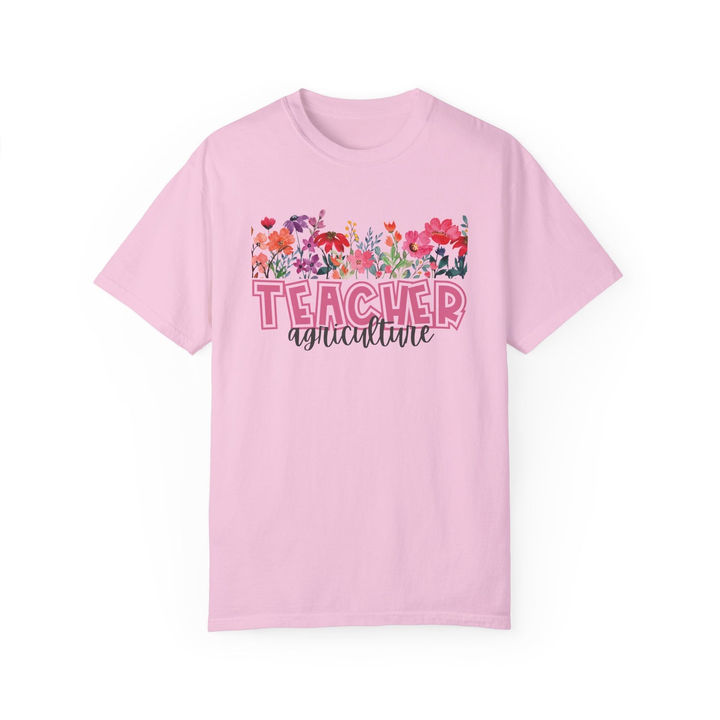 Bright Floral Agriculture Teacher Tee