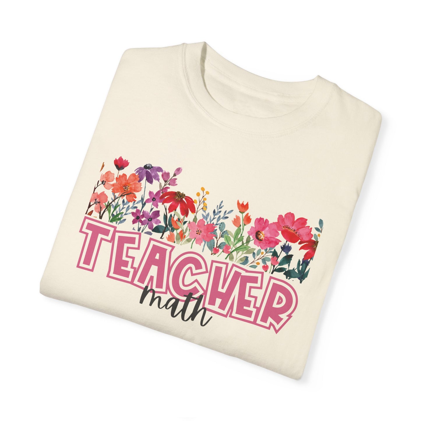 Bright Floral Math Teacher Tee