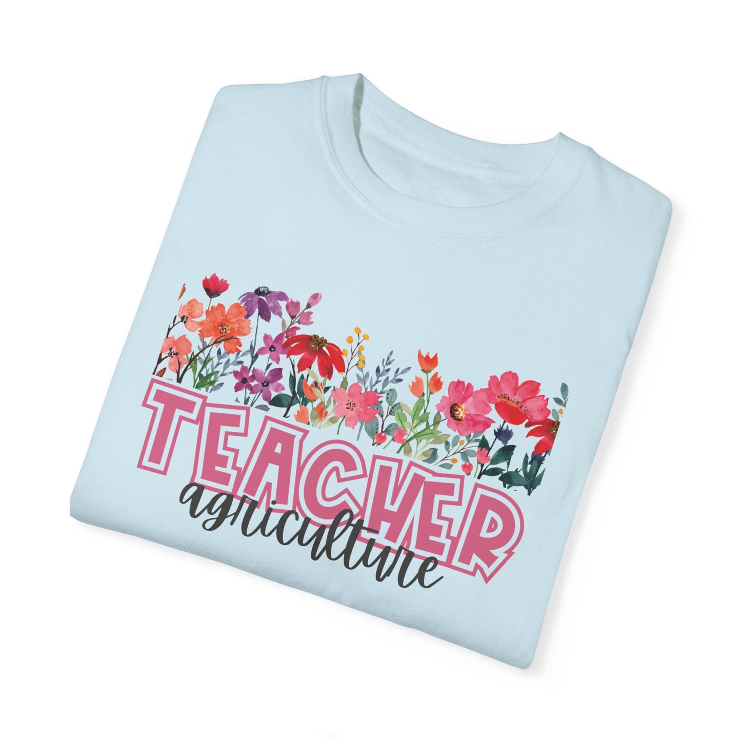 Bright Floral Agriculture Teacher Tee