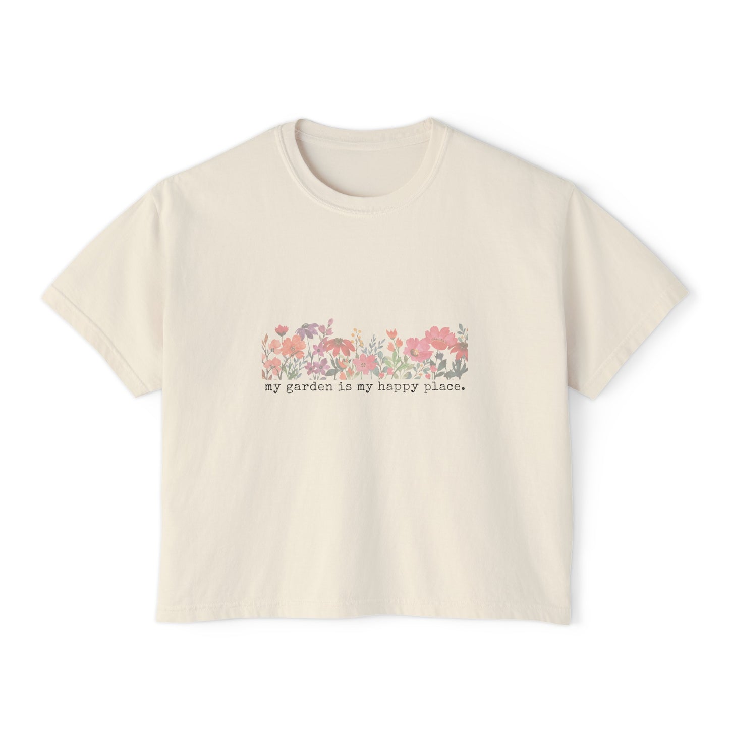 My Garden is my Happy Place Oversized Cropped Tee