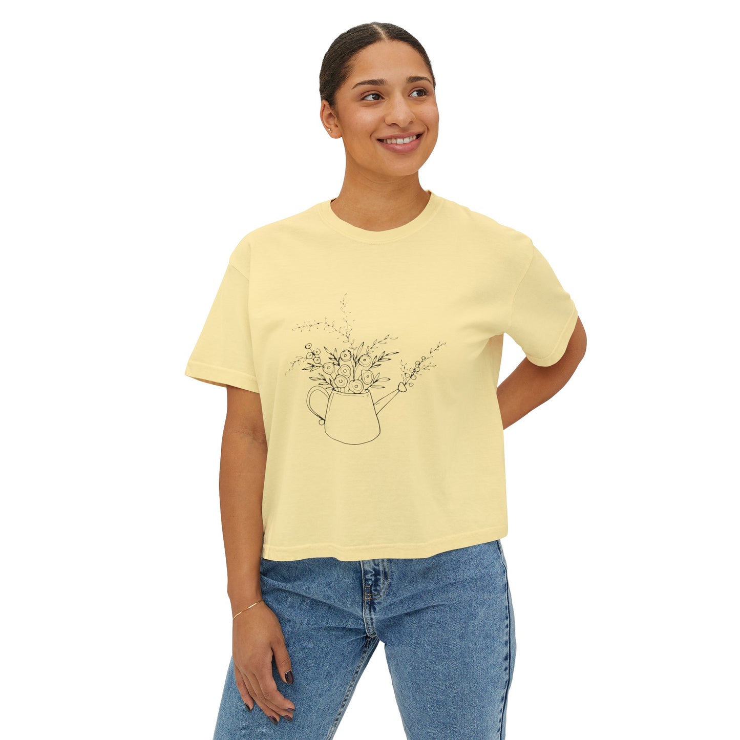 Watering Can Oversized Cropped Tee