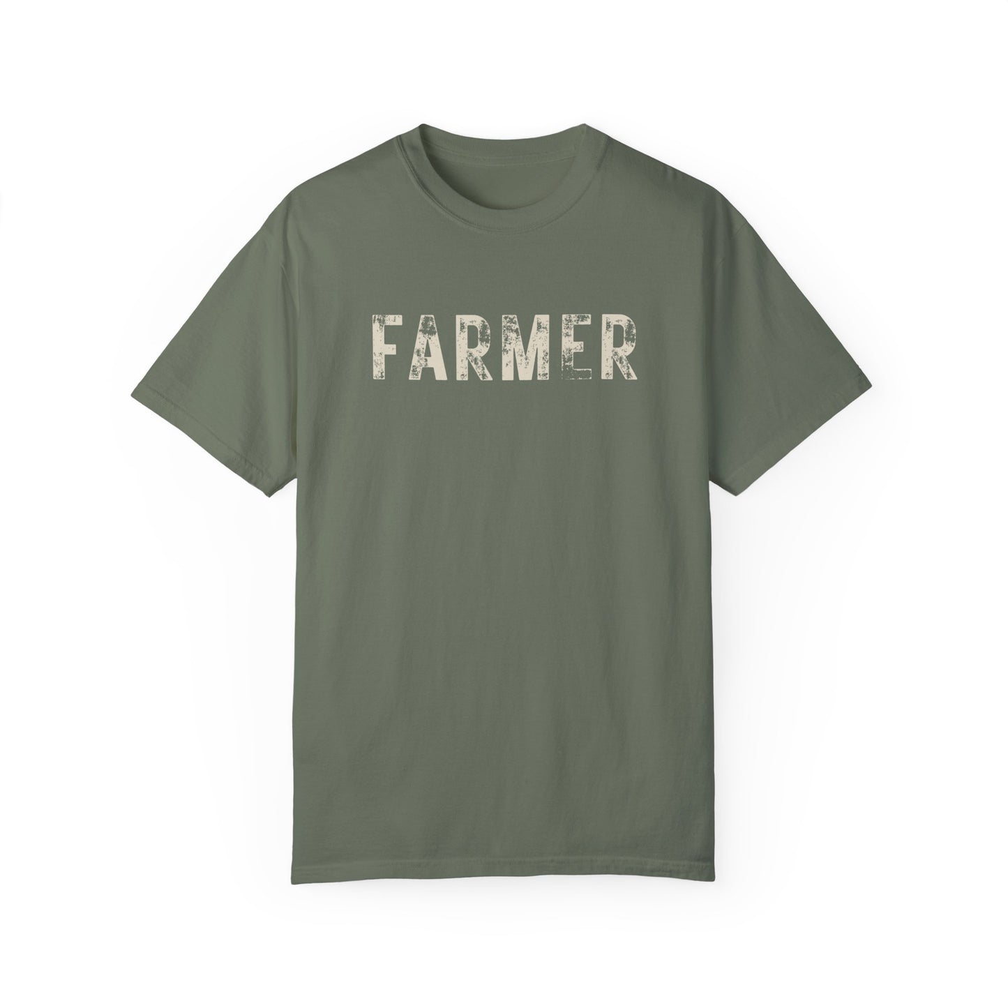 Distressed Farmer Tee (cream text)