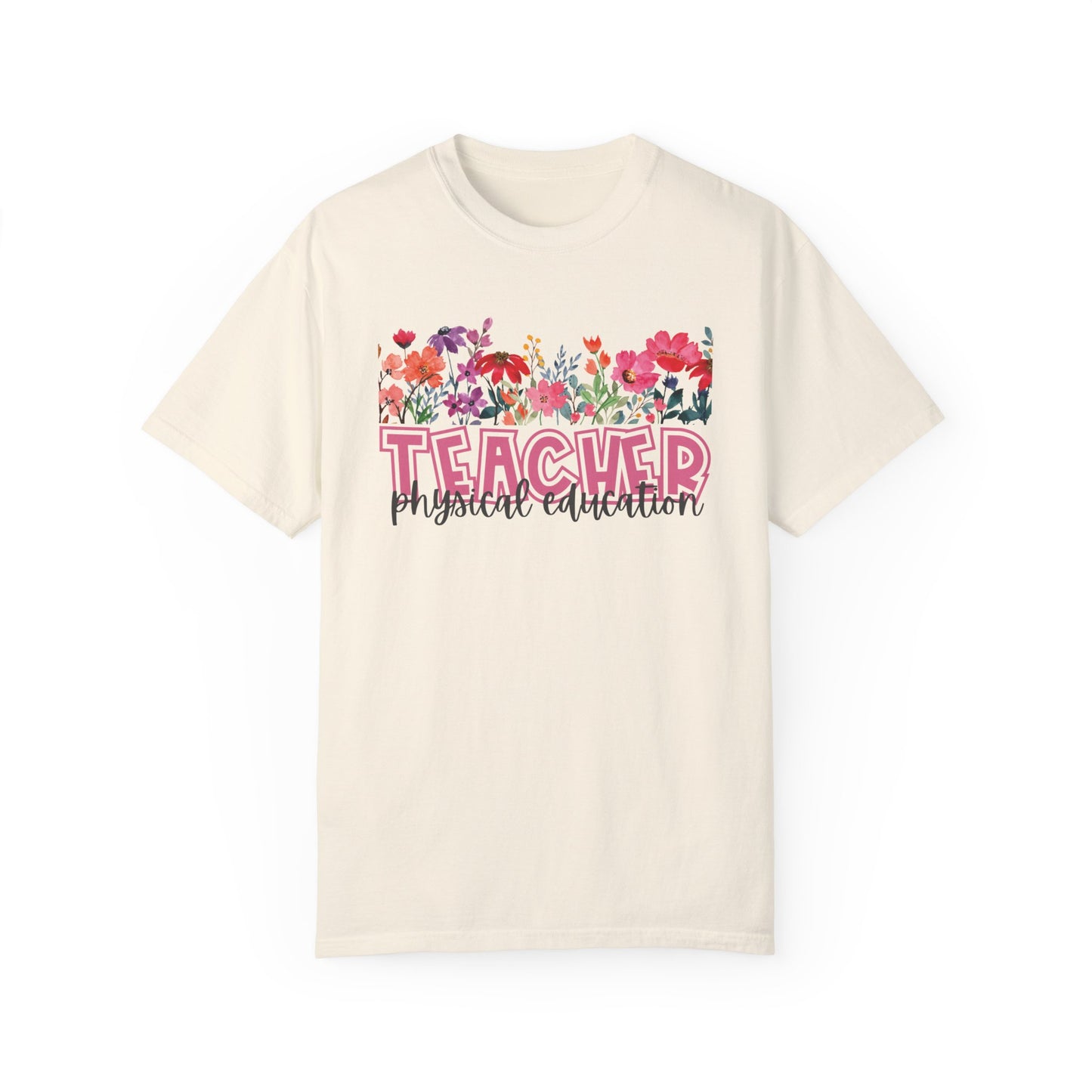 Bright Floral Physical Education Teacher Tee