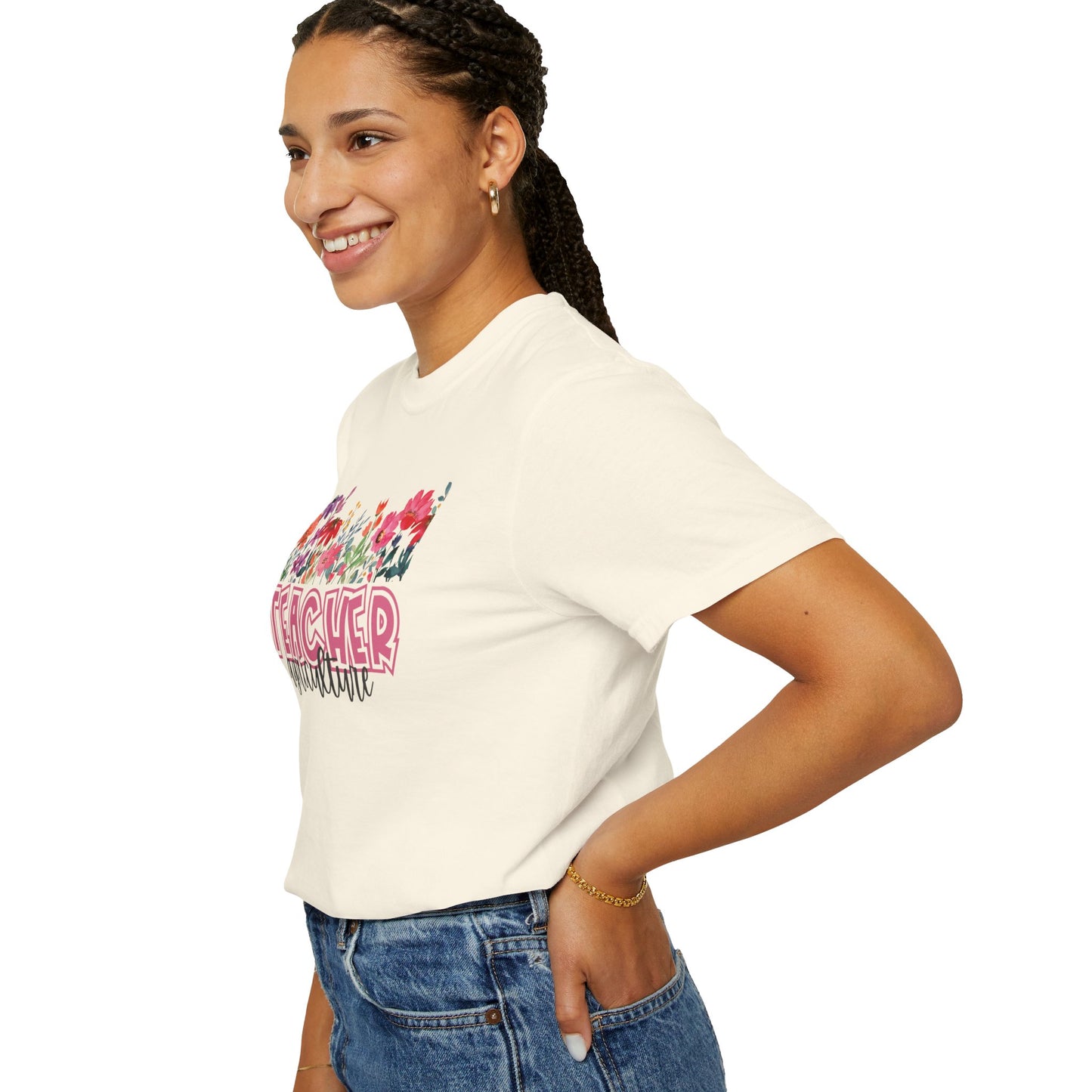 Bright Floral Agriculture Teacher Tee