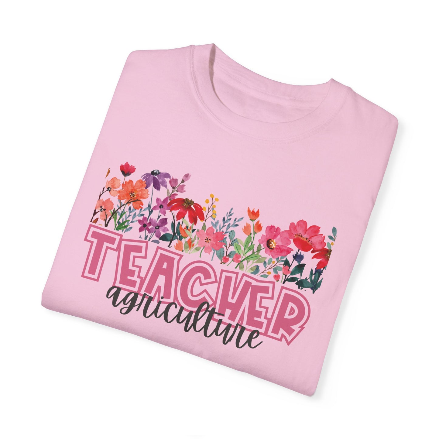 Bright Floral Agriculture Teacher Tee