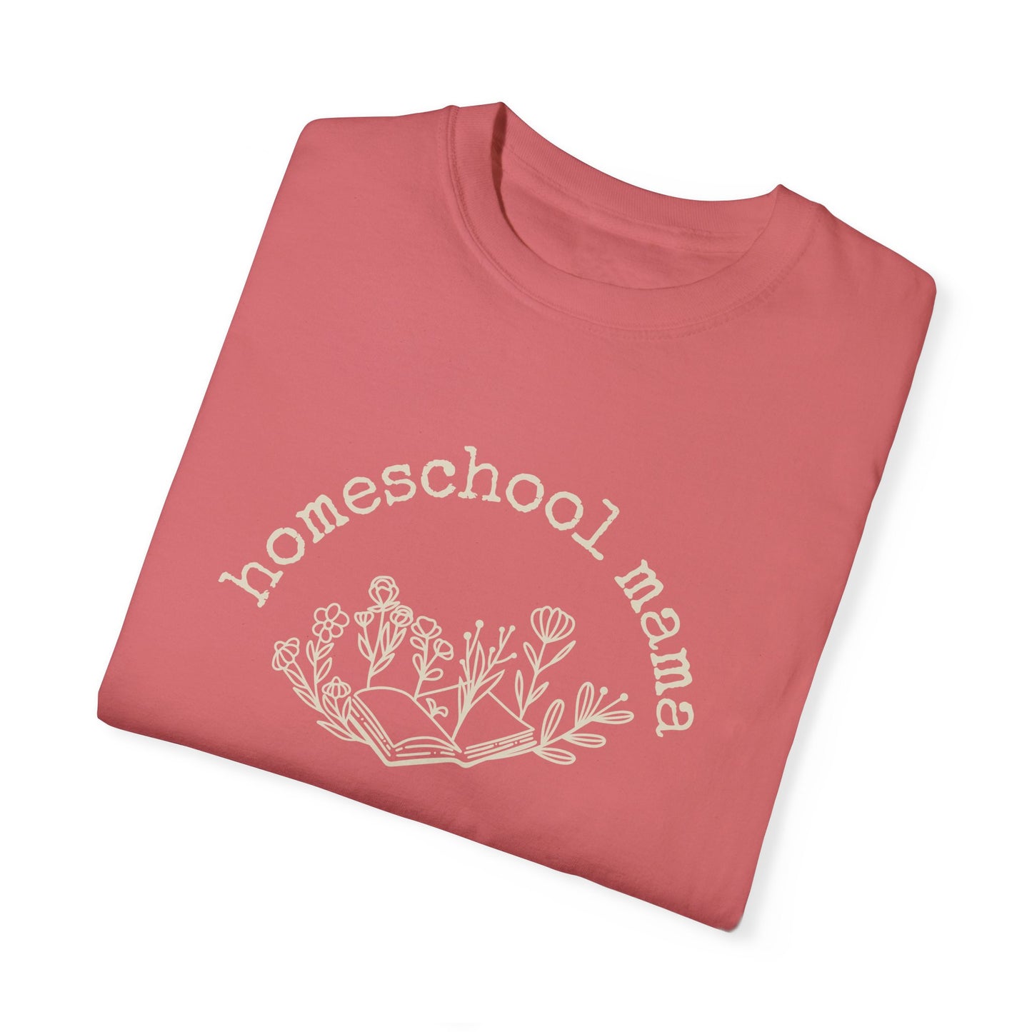 Homeschool Mama Floral Tee (cream text)