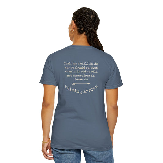 Homeschool Mama Raising Arrows Floral Tee (cream text)