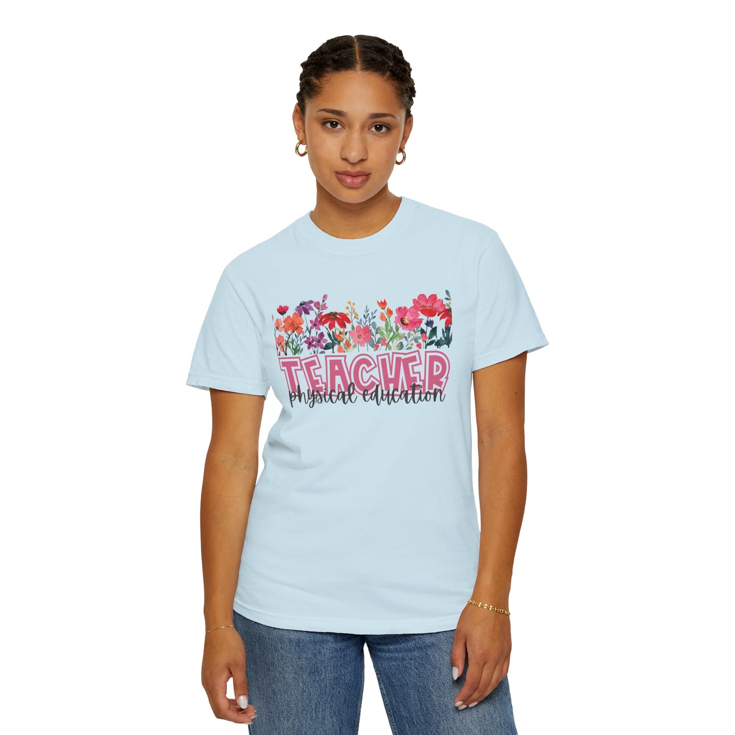 Bright Floral Physical Education Teacher Tee