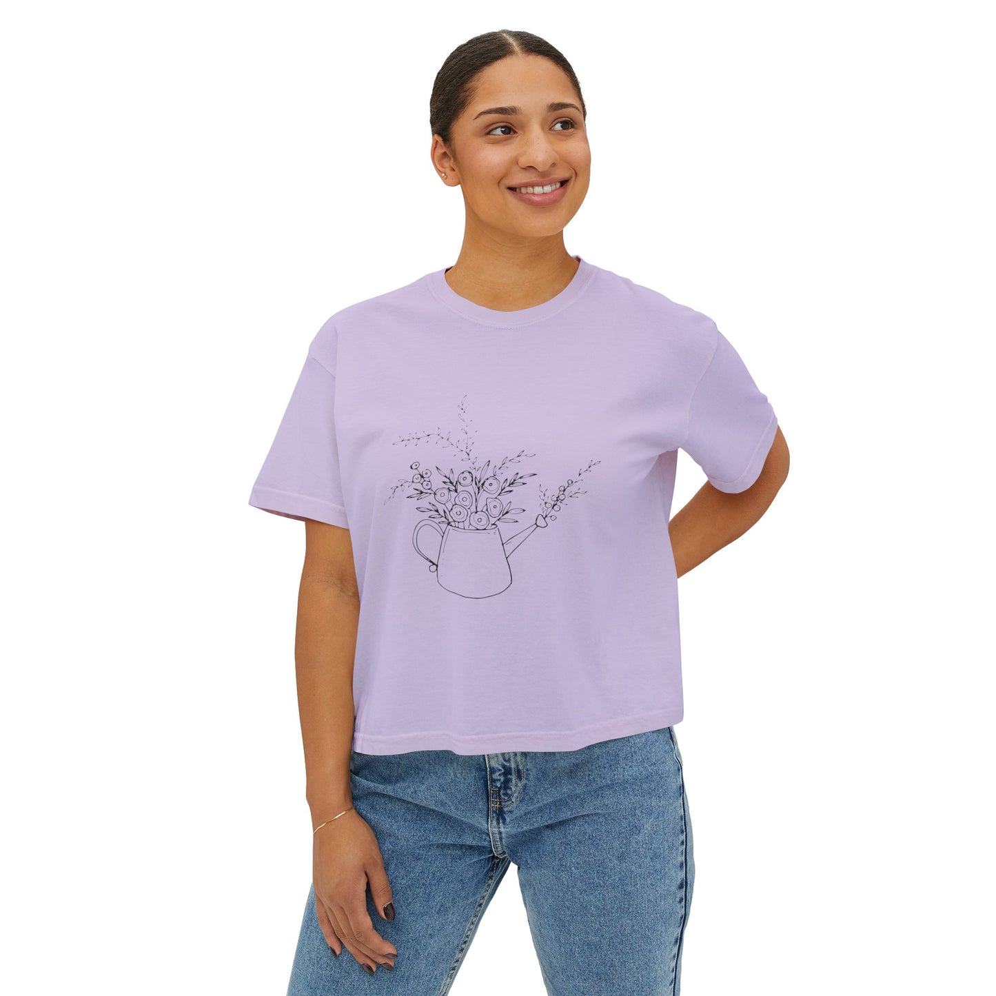 Watering Can Oversized Cropped Tee