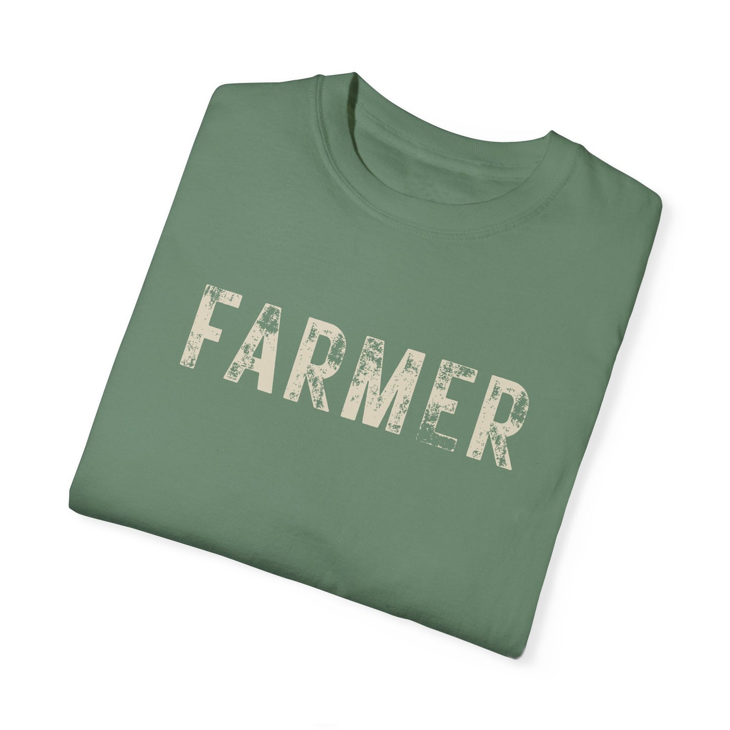 Distressed Farmer Tee (cream text)