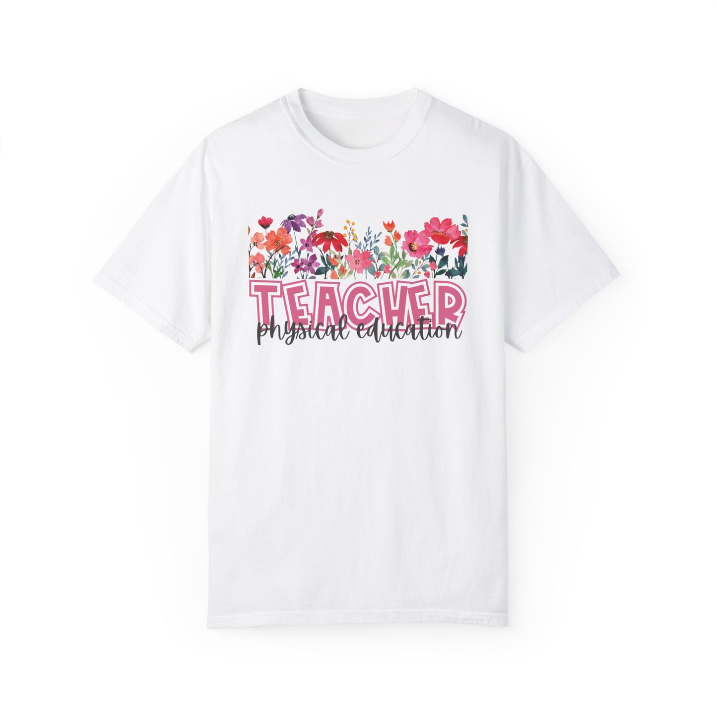 Bright Floral Physical Education Teacher Tee