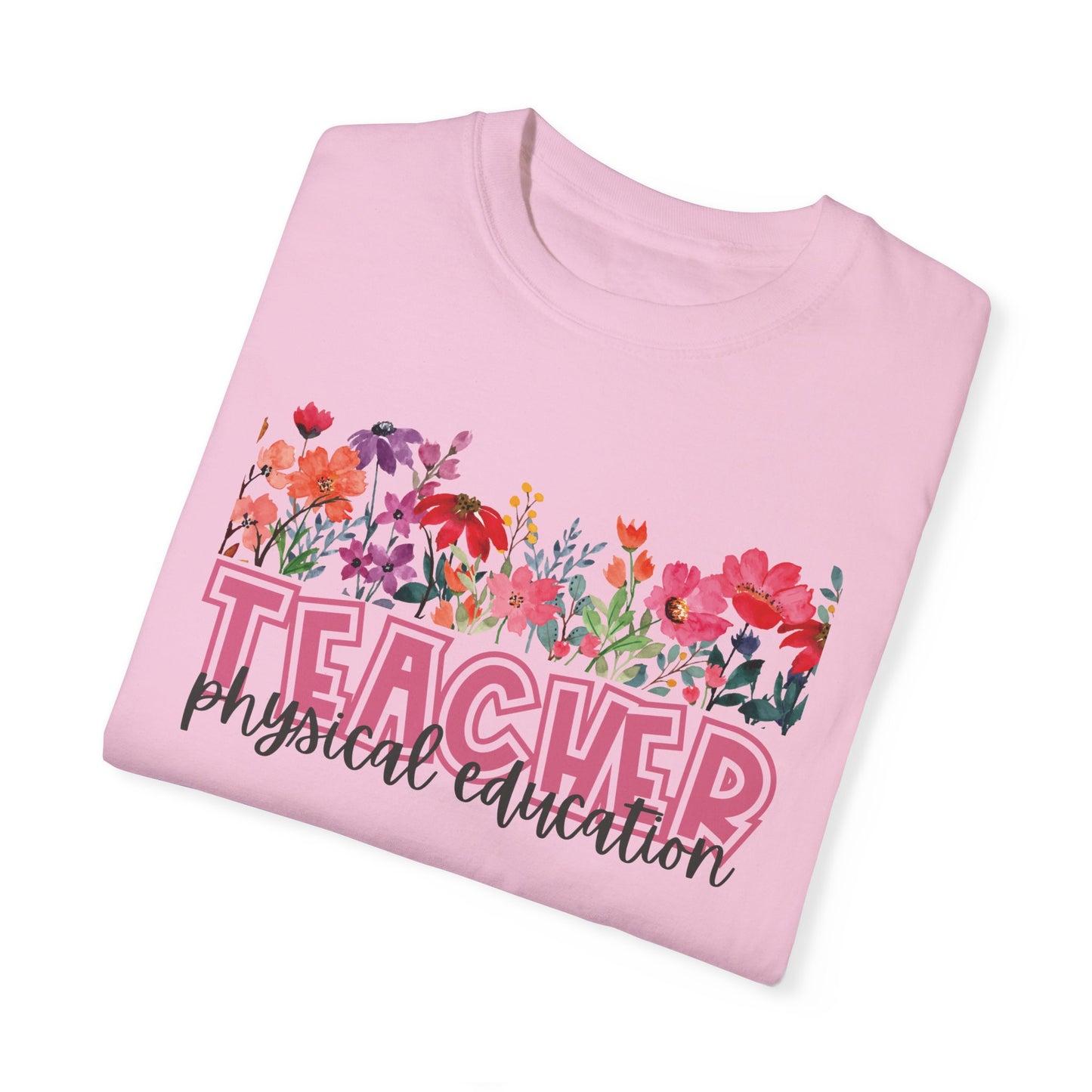 Bright Floral Physical Education Teacher Tee