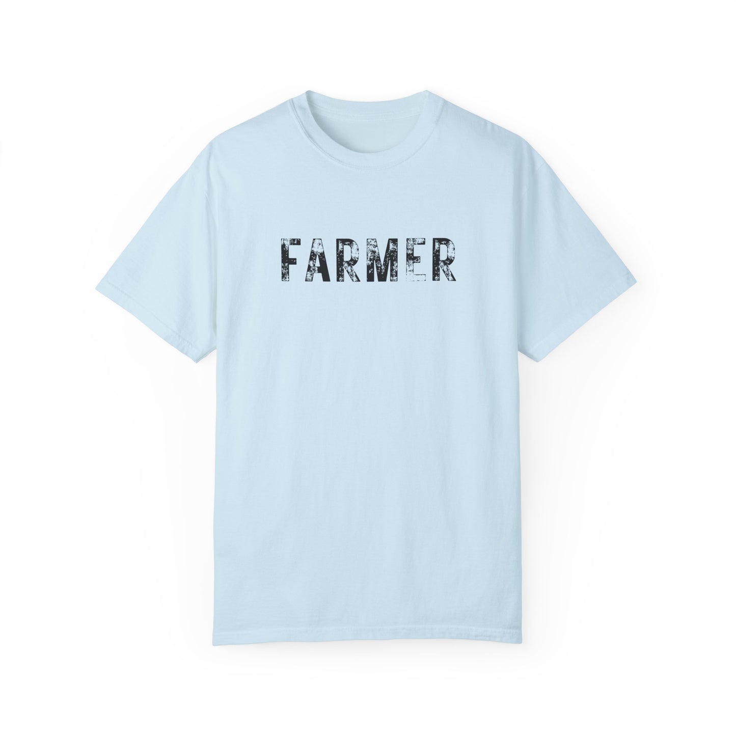 Distressed Farmer Tee (black text)