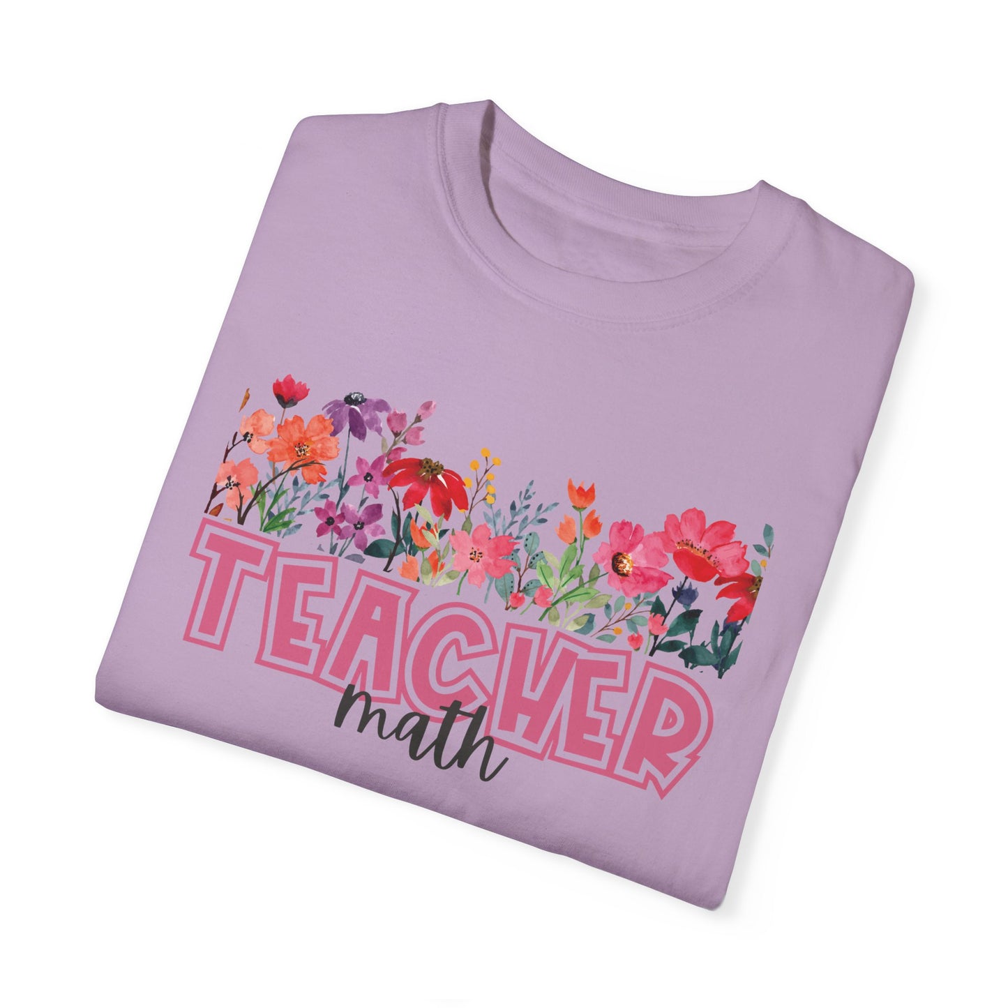 Bright Floral Math Teacher Tee