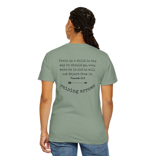 Homeschool Mama Raising Arrows Floral Tee (black text)