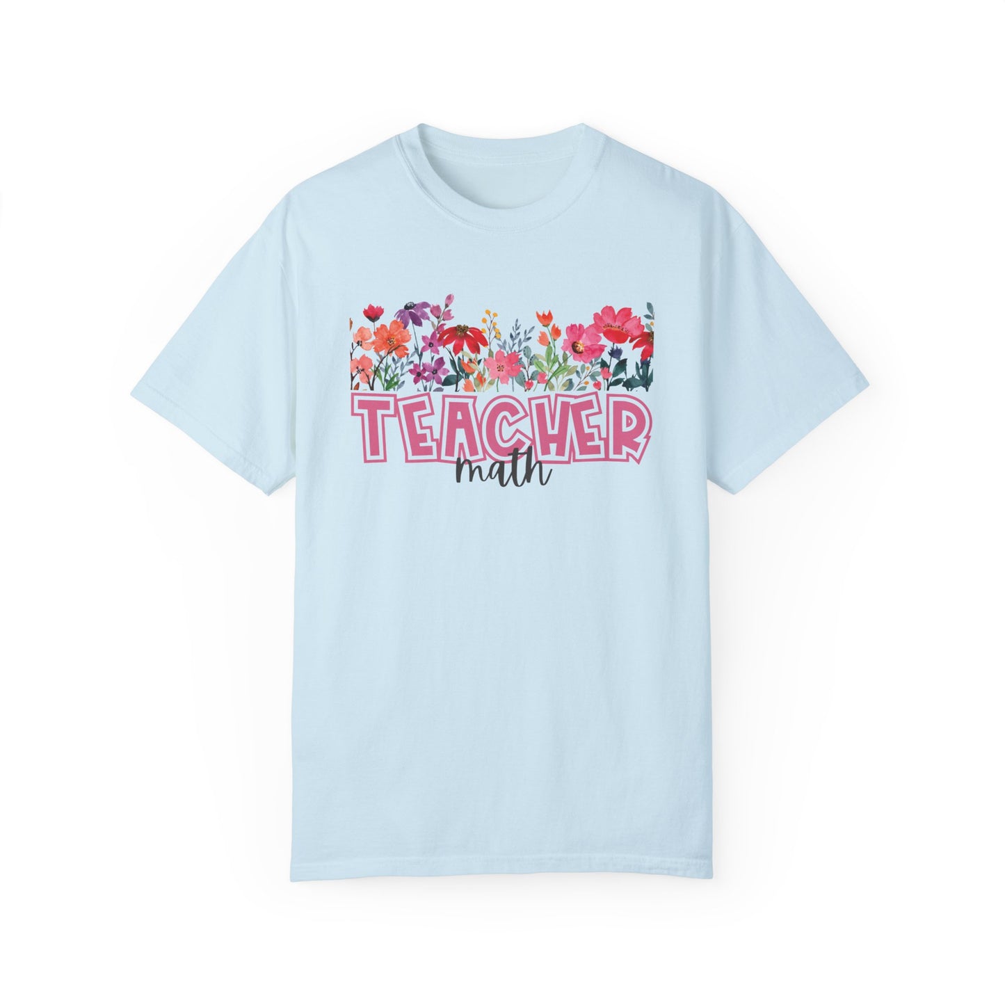 Bright Floral Math Teacher Tee