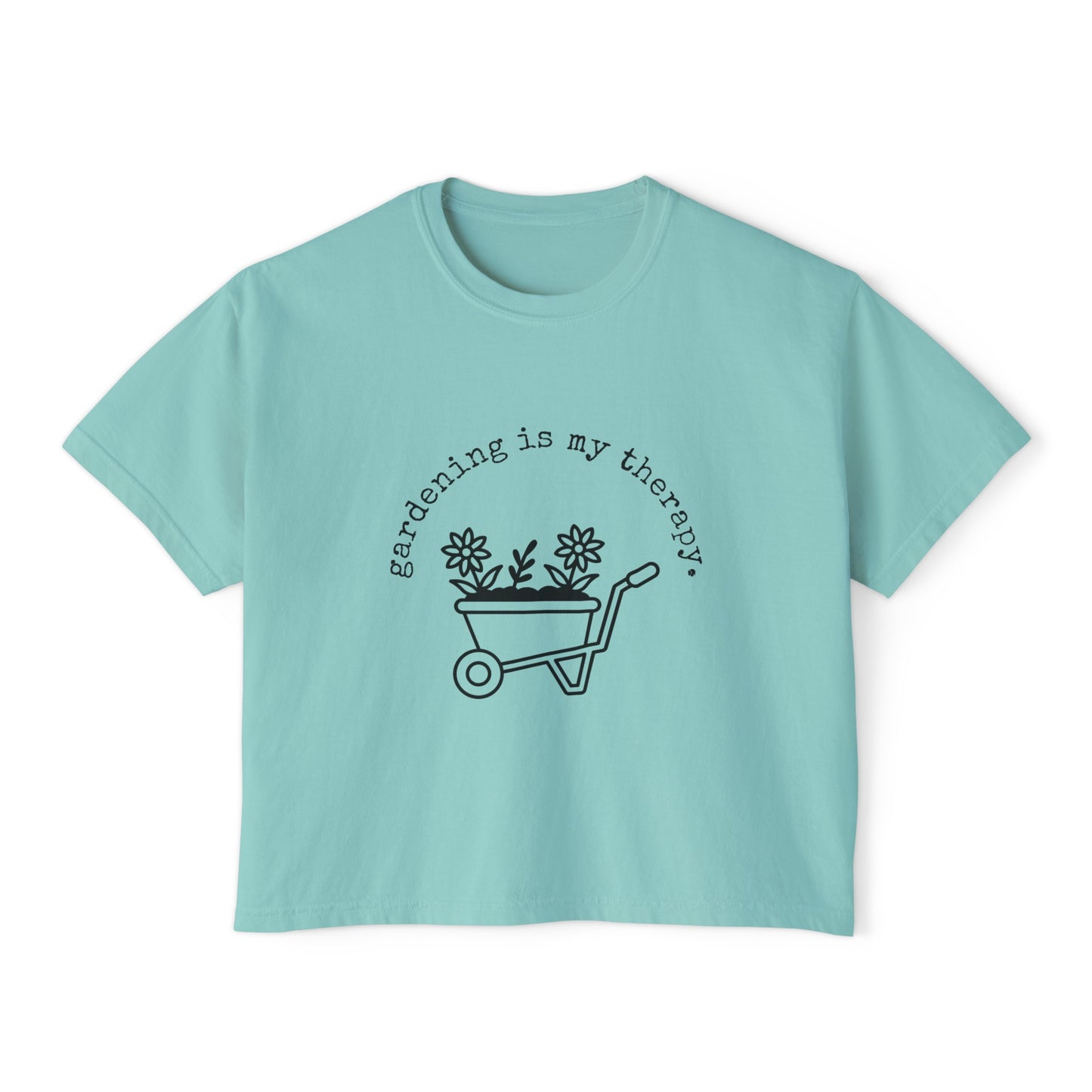 Gardening is My Therapy Oversized Cropped Tee