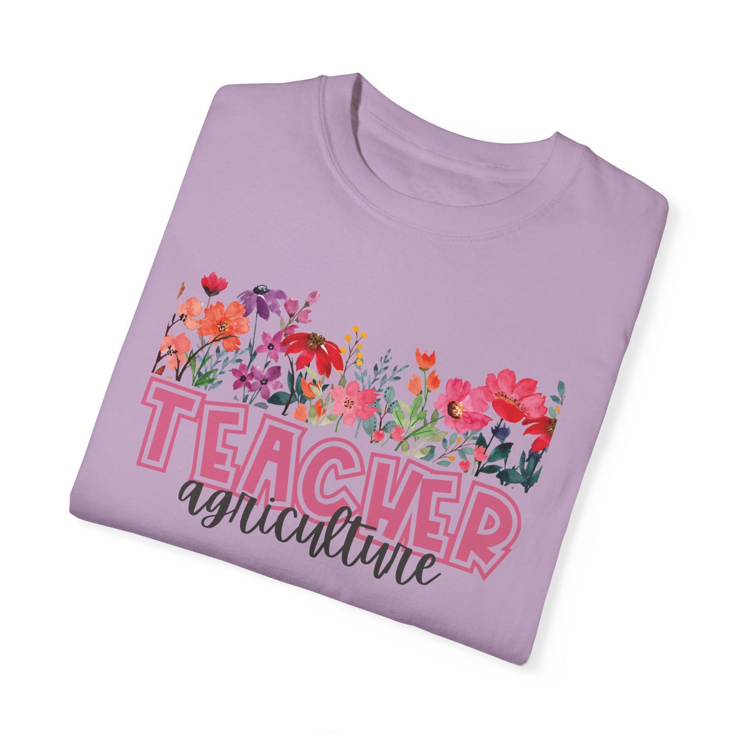 Bright Floral Agriculture Teacher Tee