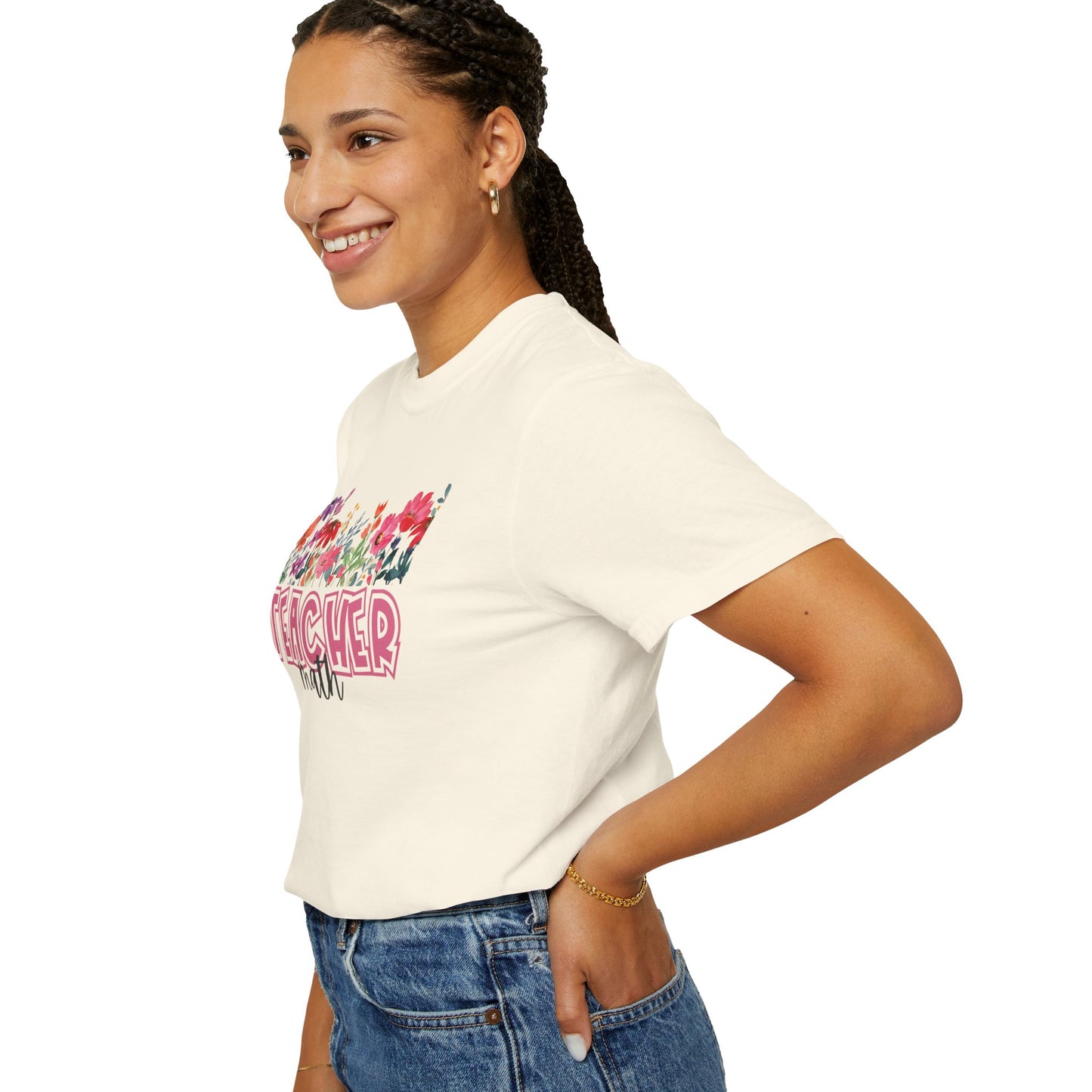 Bright Floral Math Teacher Tee