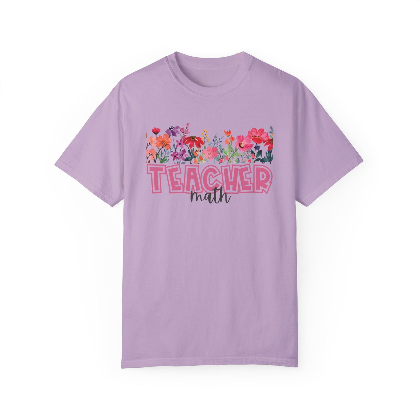 Bright Floral Math Teacher Tee