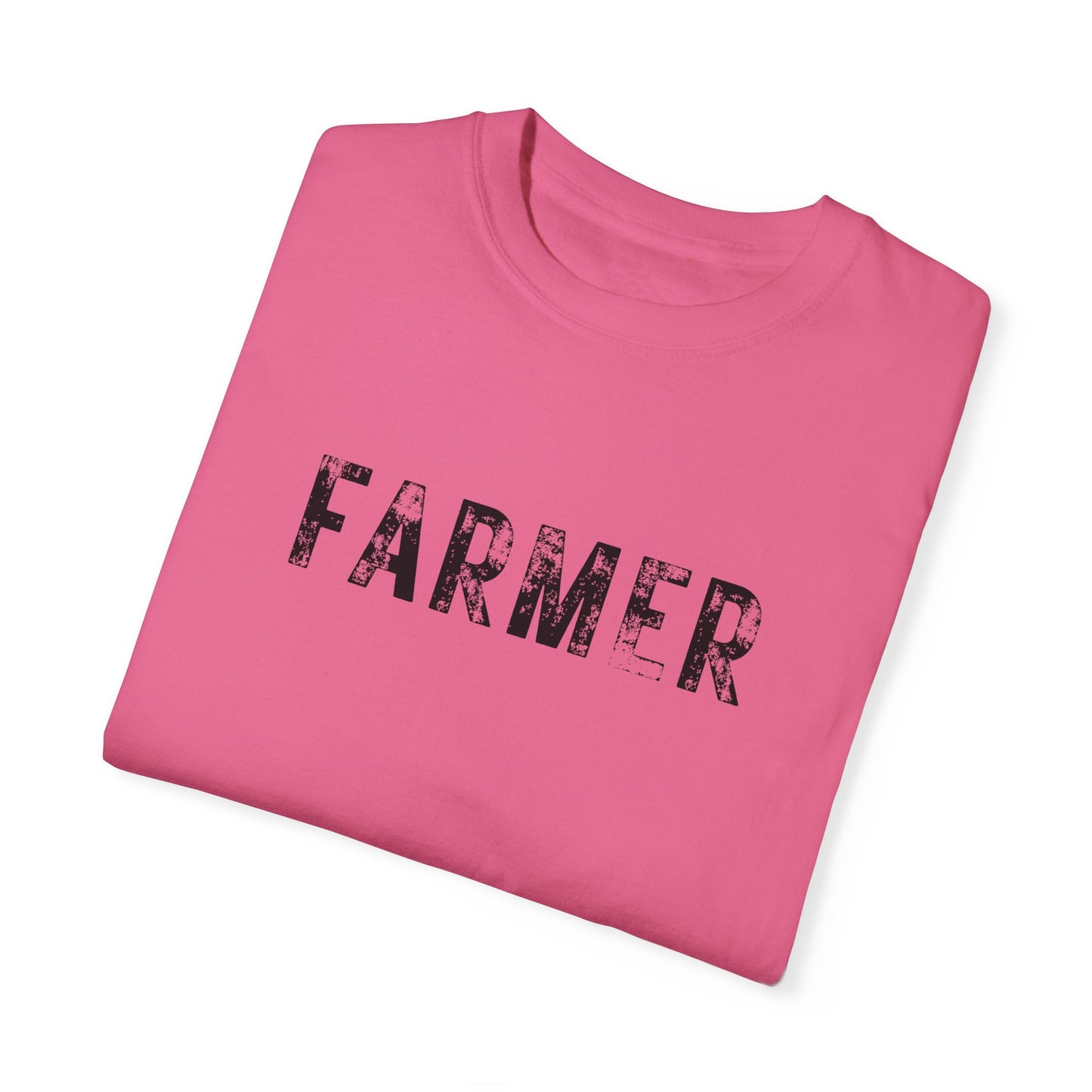 Distressed Farmer Tee (black text)