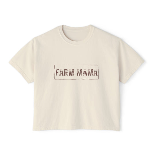 Farm Mama Cropped Tshirt (Rust Text)