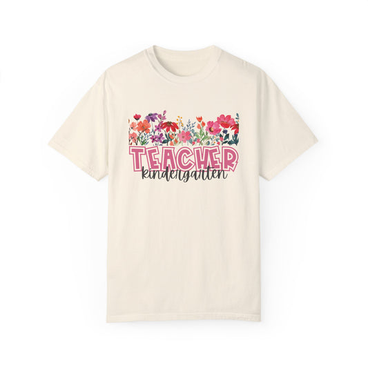 Bright Floral Kindergarten Teacher Tee