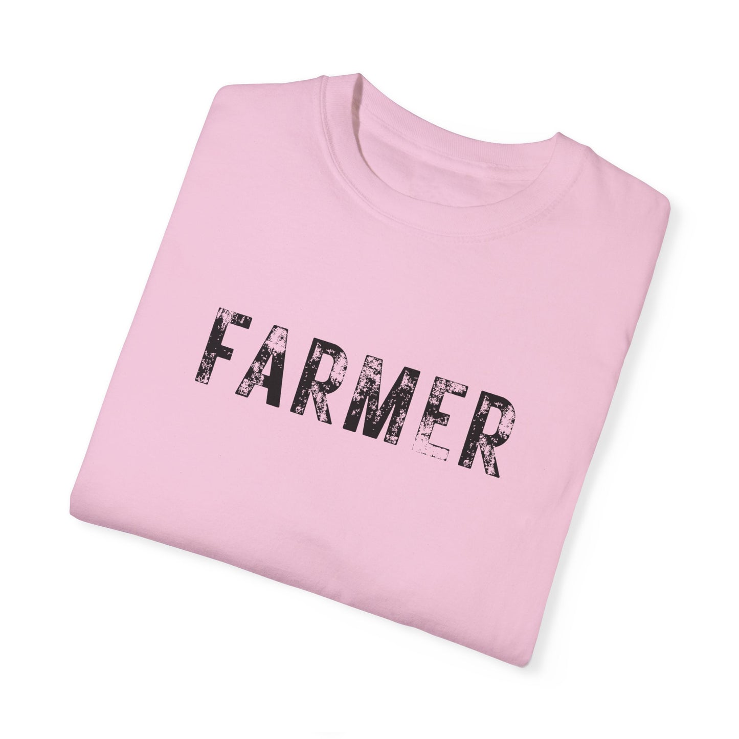 Distressed Farmer Tee (black text)