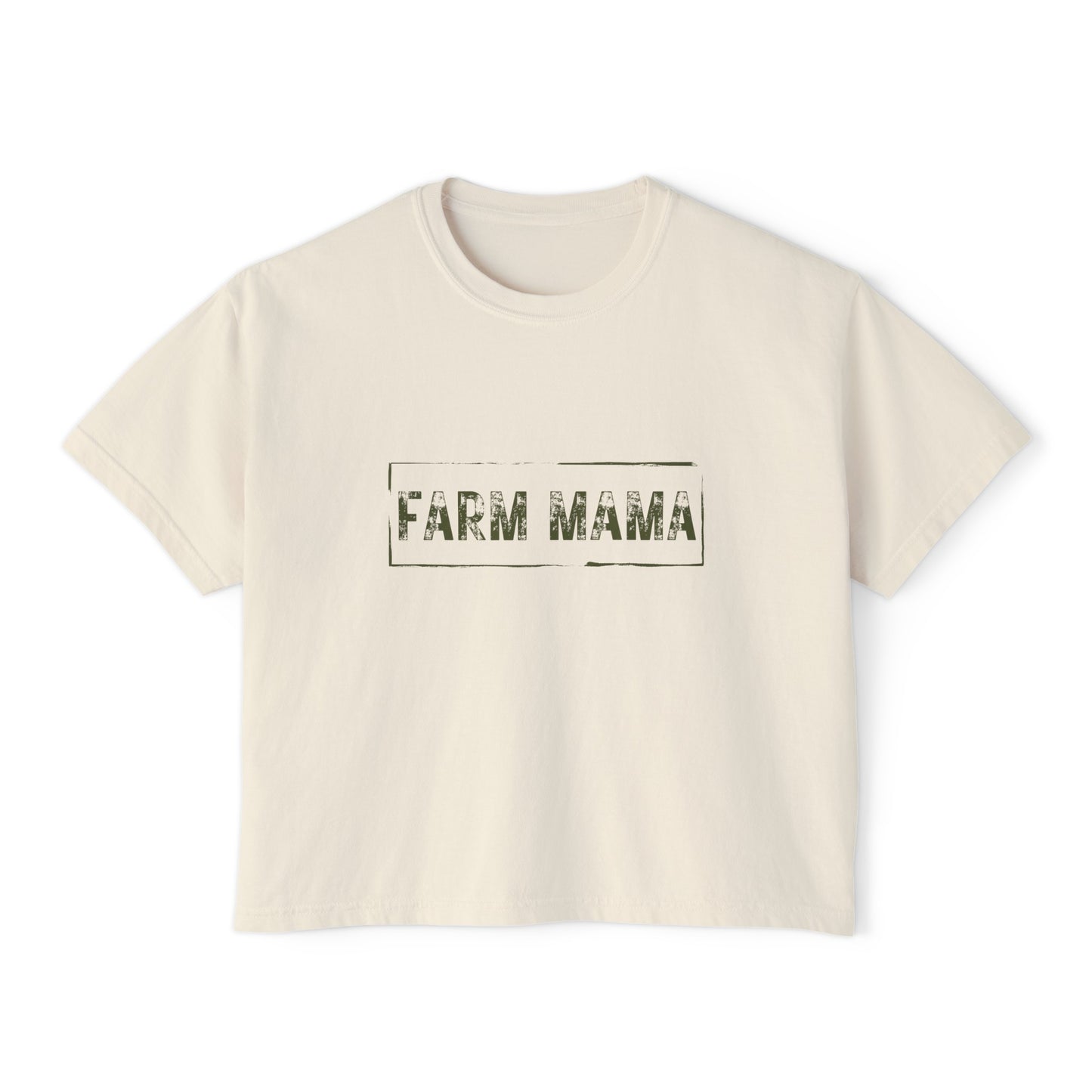 Farm Mama Cropped Tshirt (Green Text)