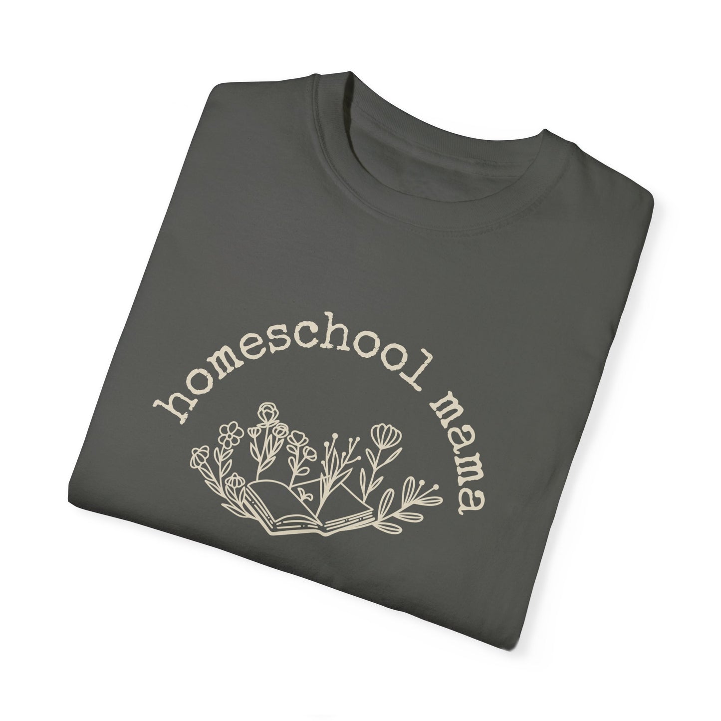 Homeschool Mama Floral Tee (cream text)