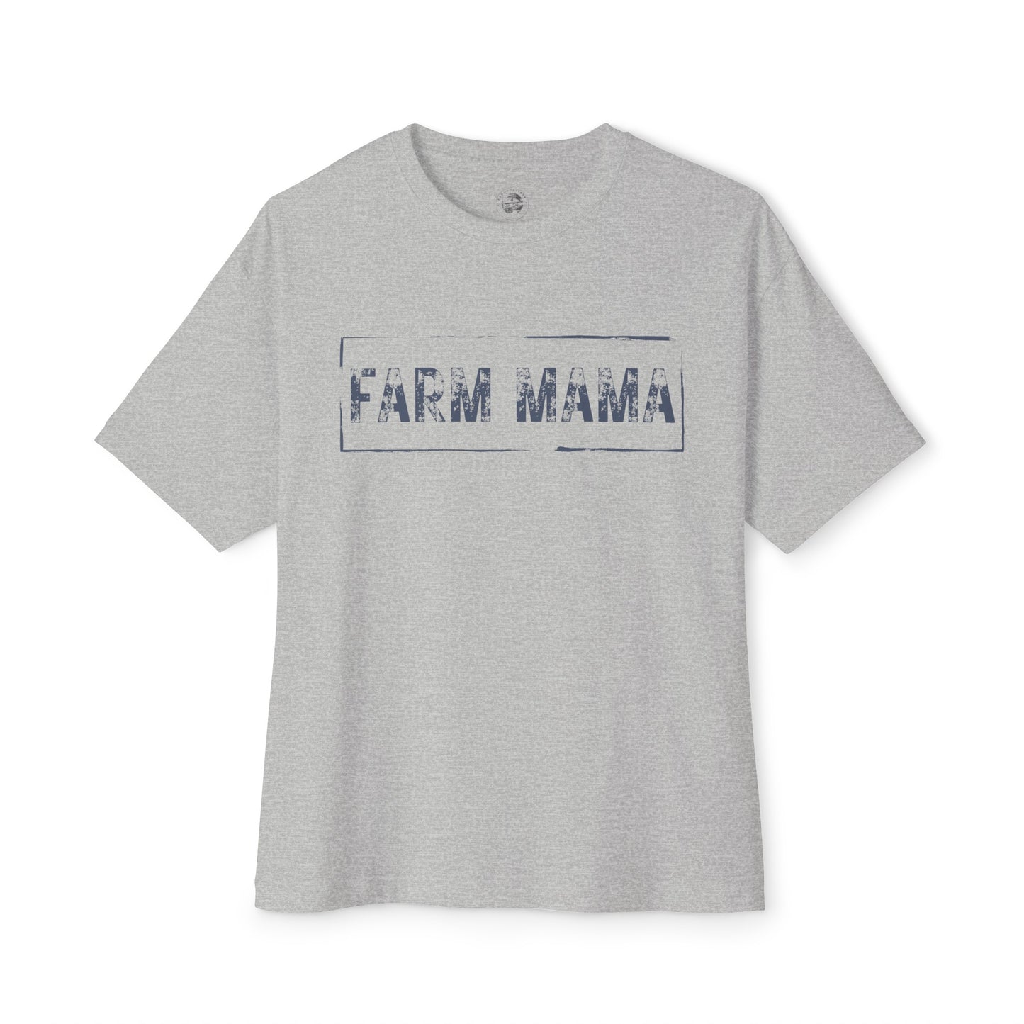 Farm Mama Oversized Boxy Tee (blue text)