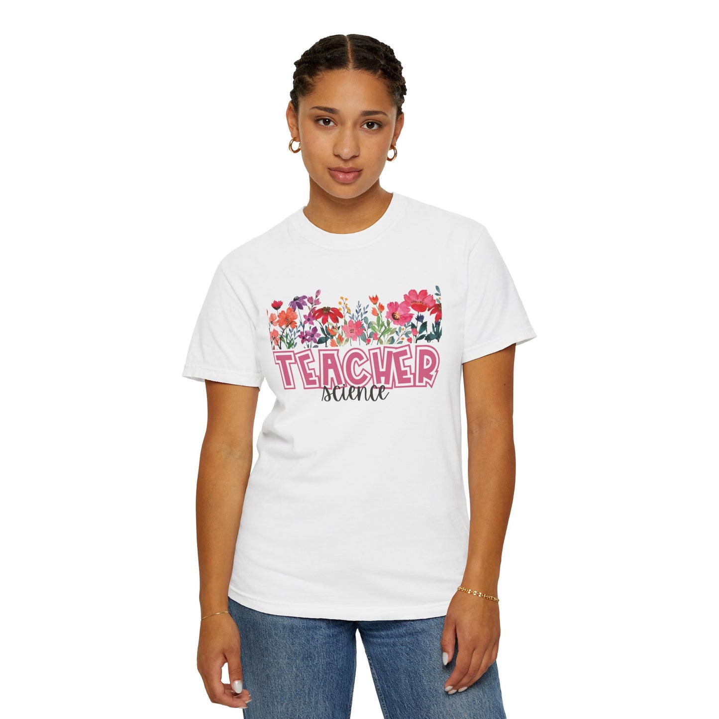 Bright Floral Science Teacher Tee