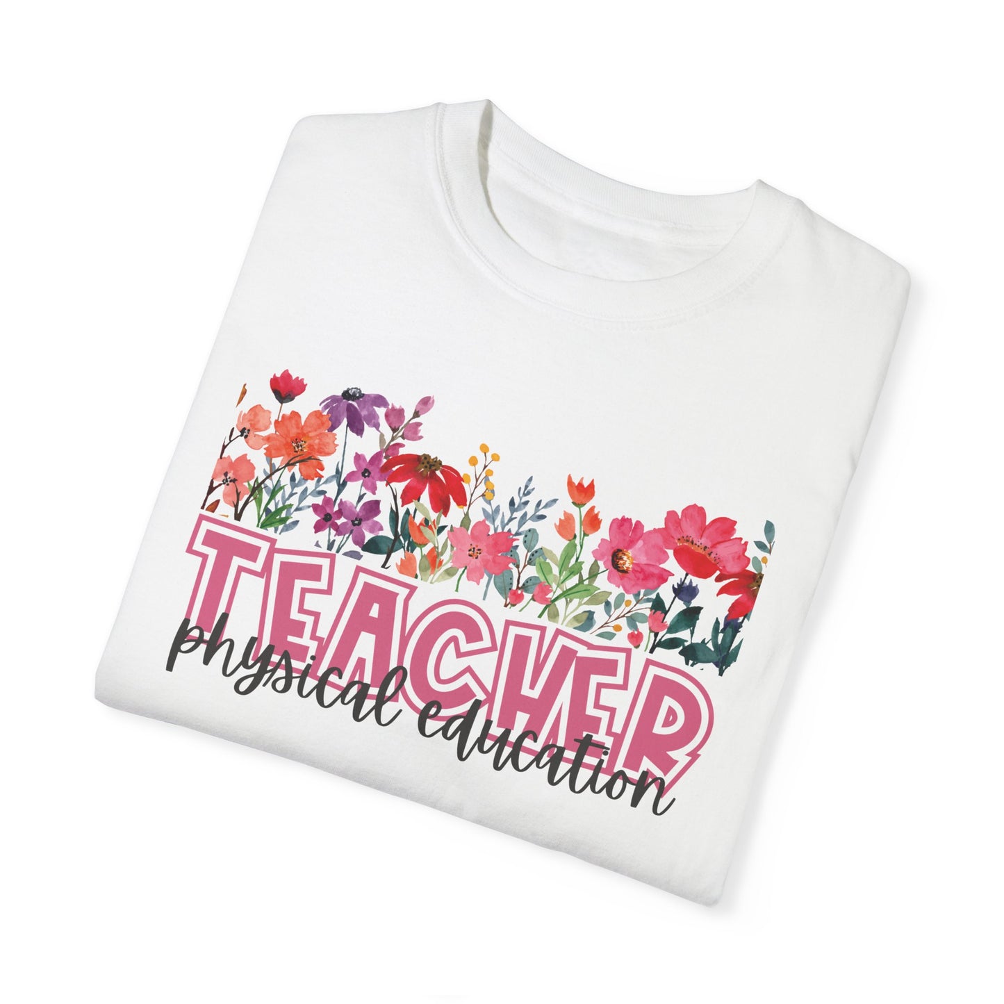 Bright Floral Physical Education Teacher Tee