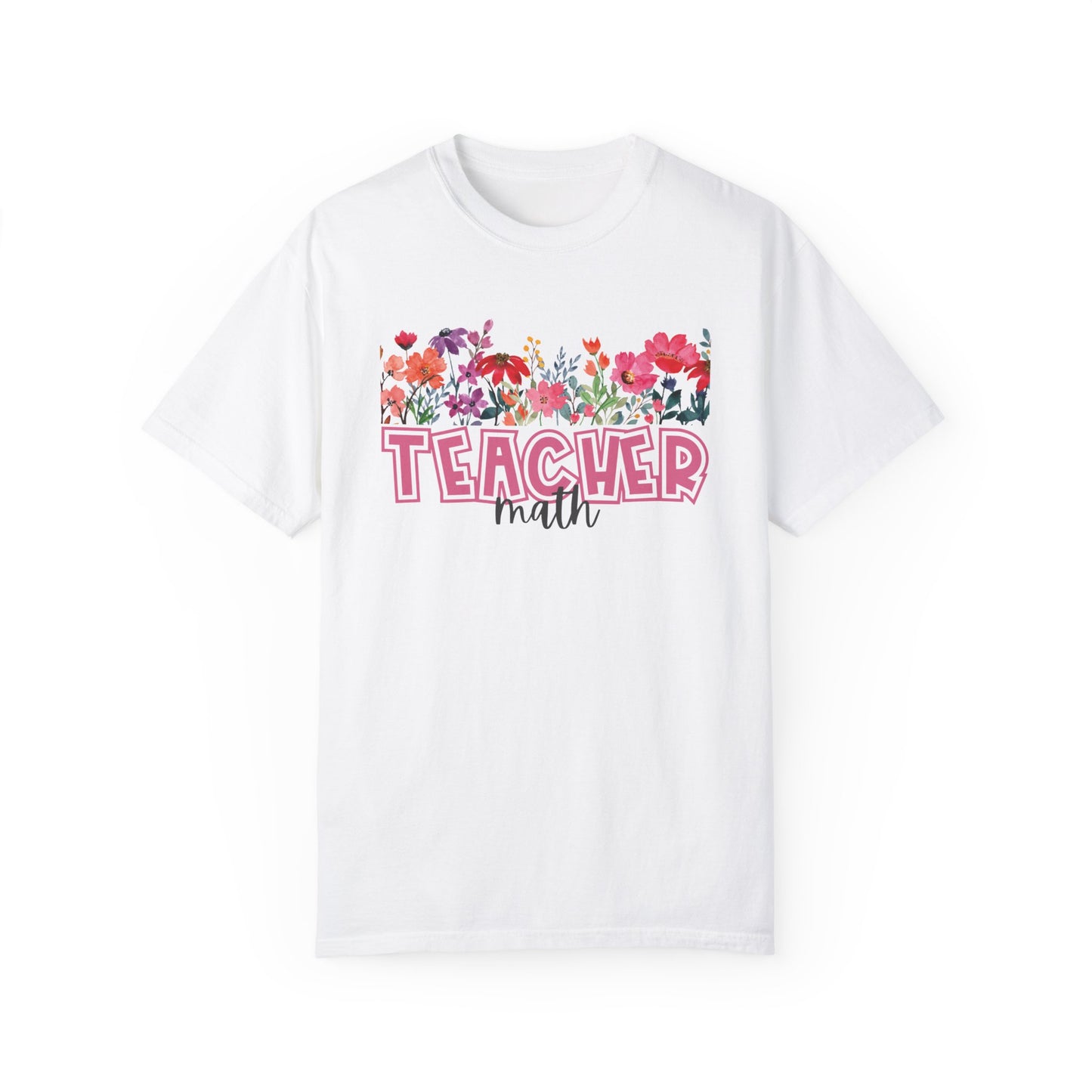 Bright Floral Math Teacher Tee