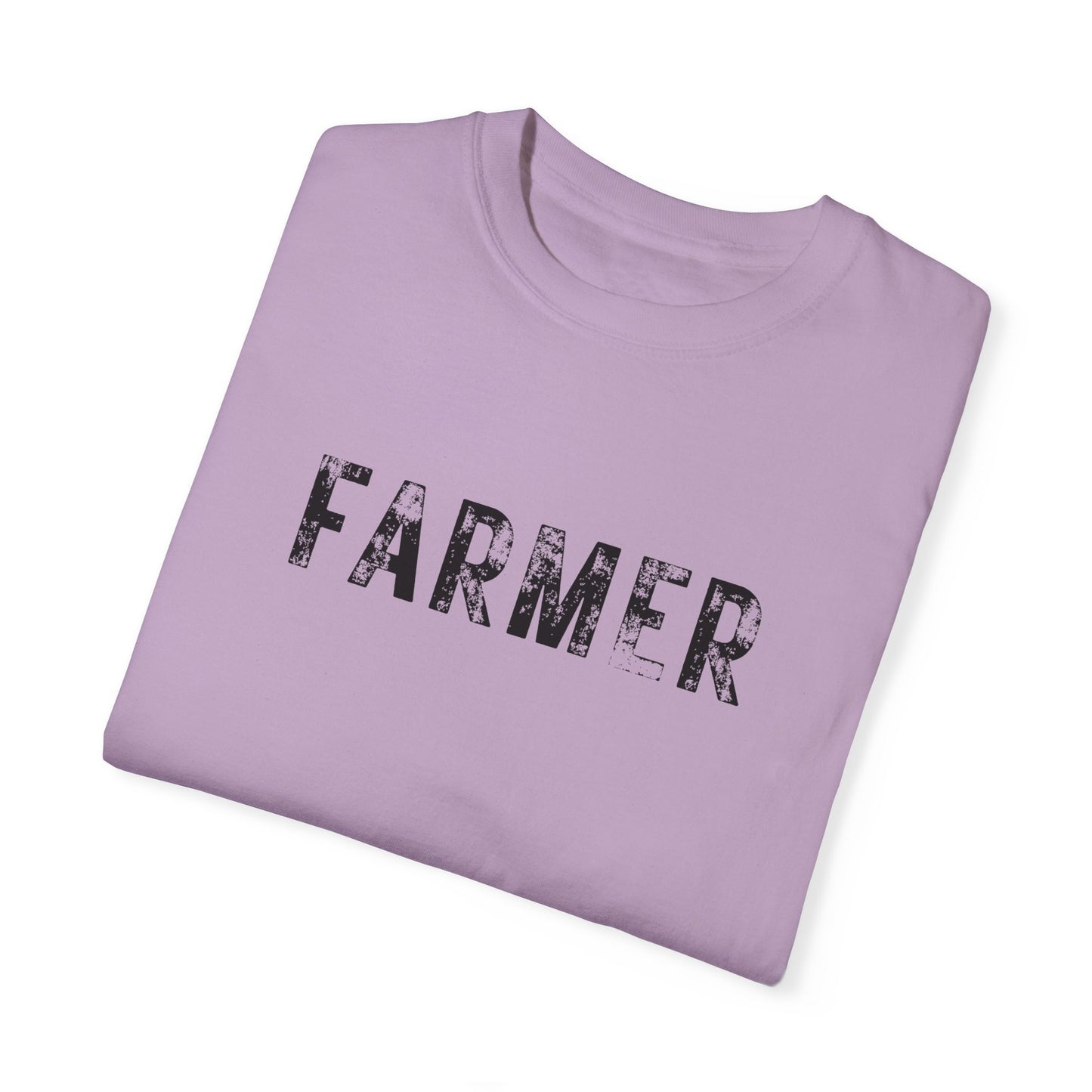 Distressed Farmer Tee (black text)