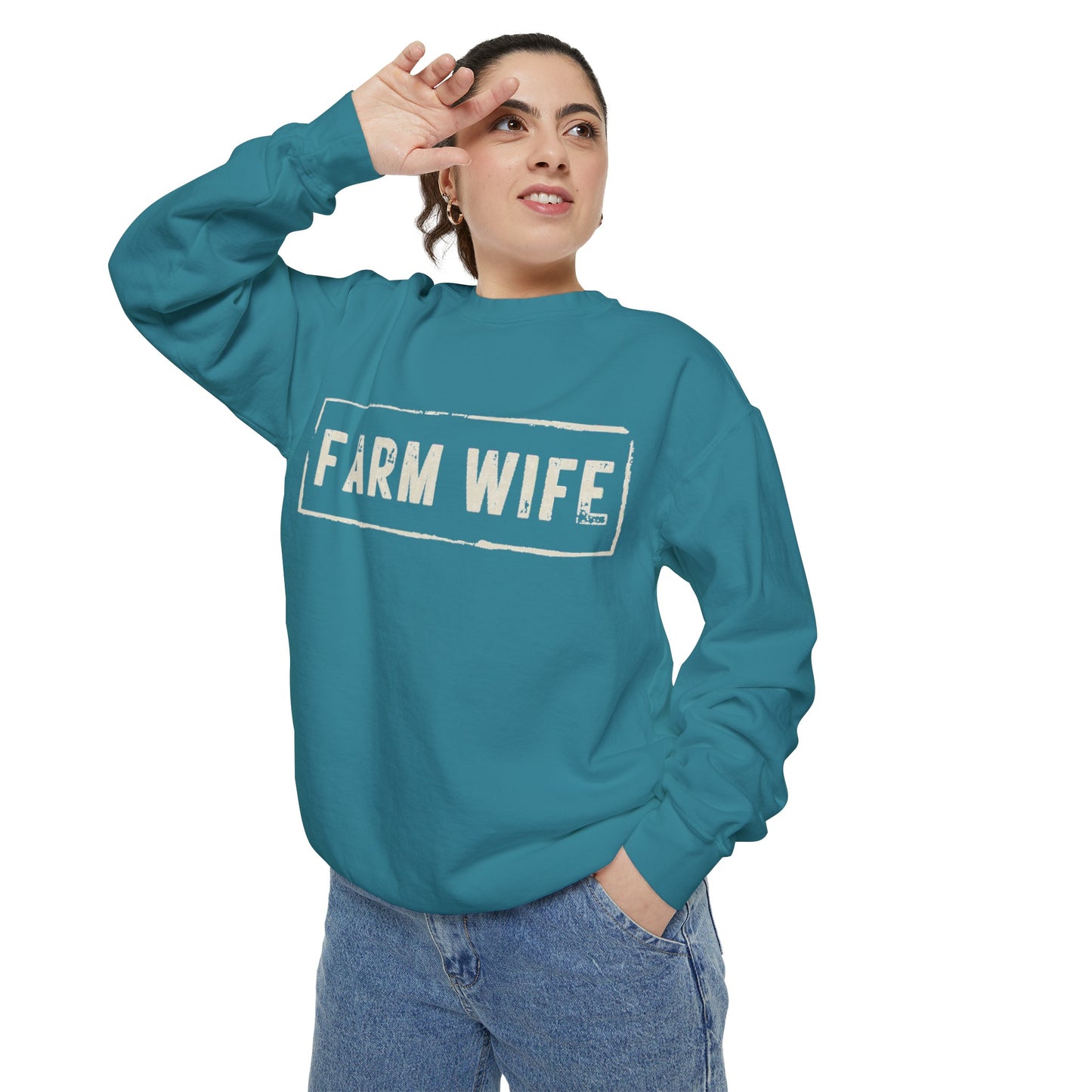 Farm Wife Crew Neck (cream text)