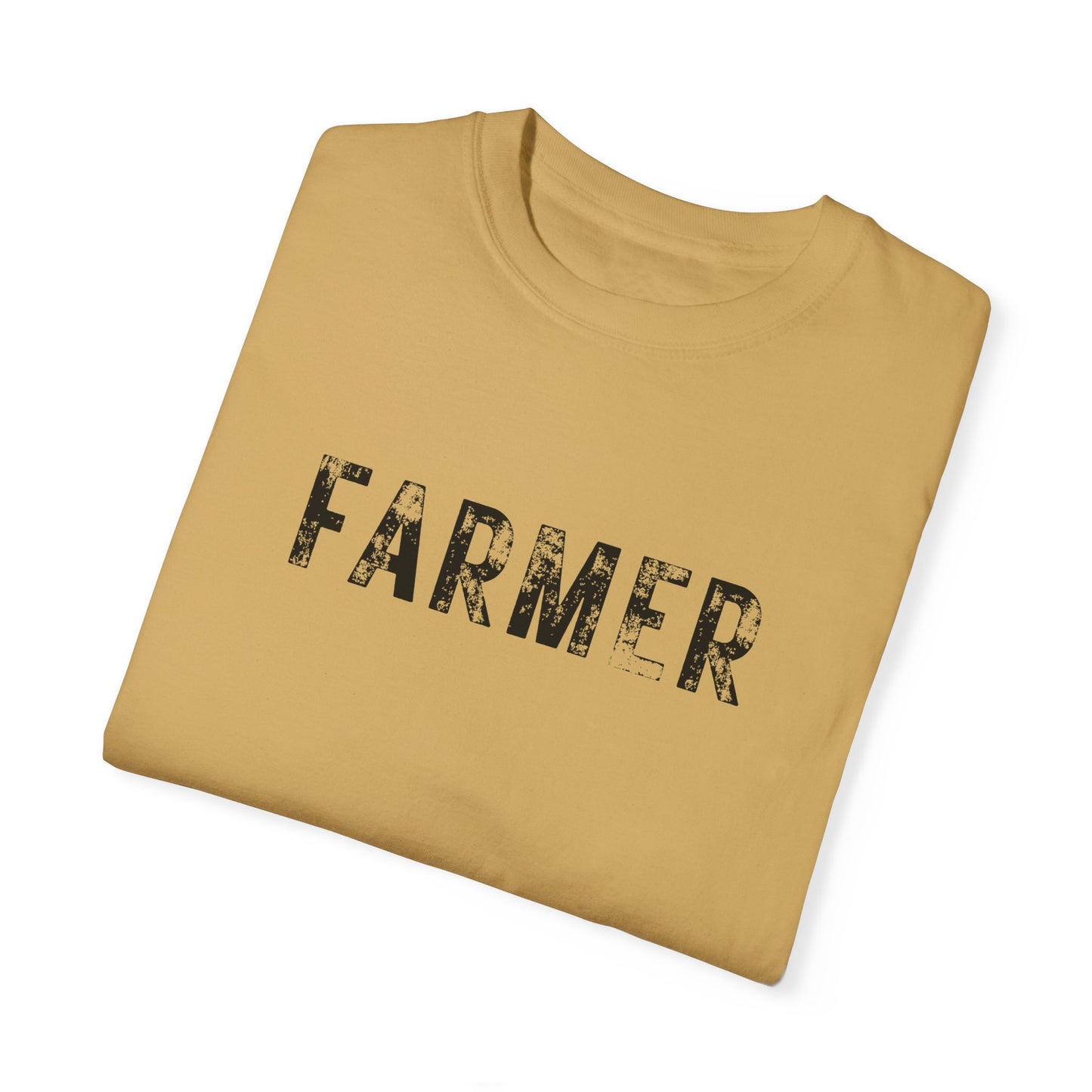 Distressed Farmer Tee (black text)