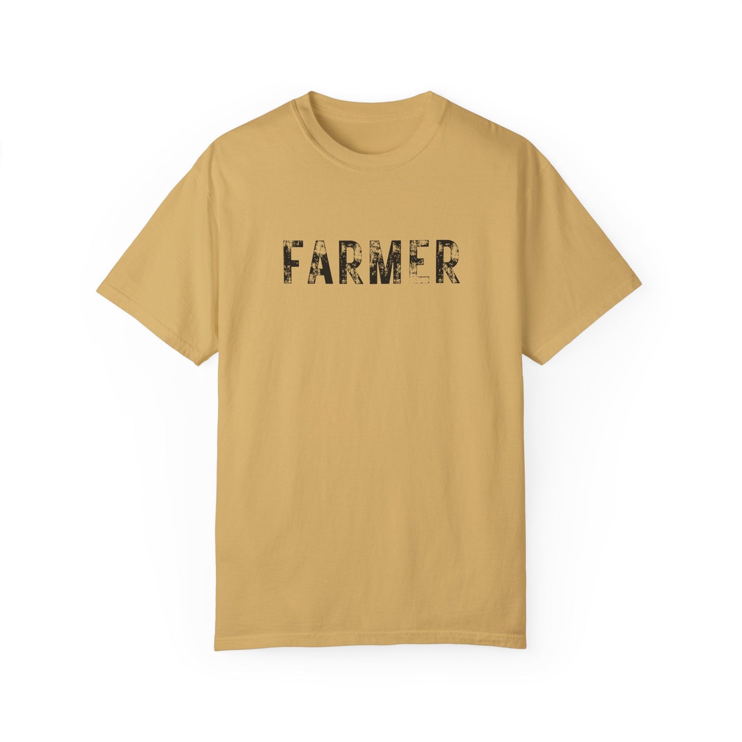 Distressed Farmer Tee (black text)