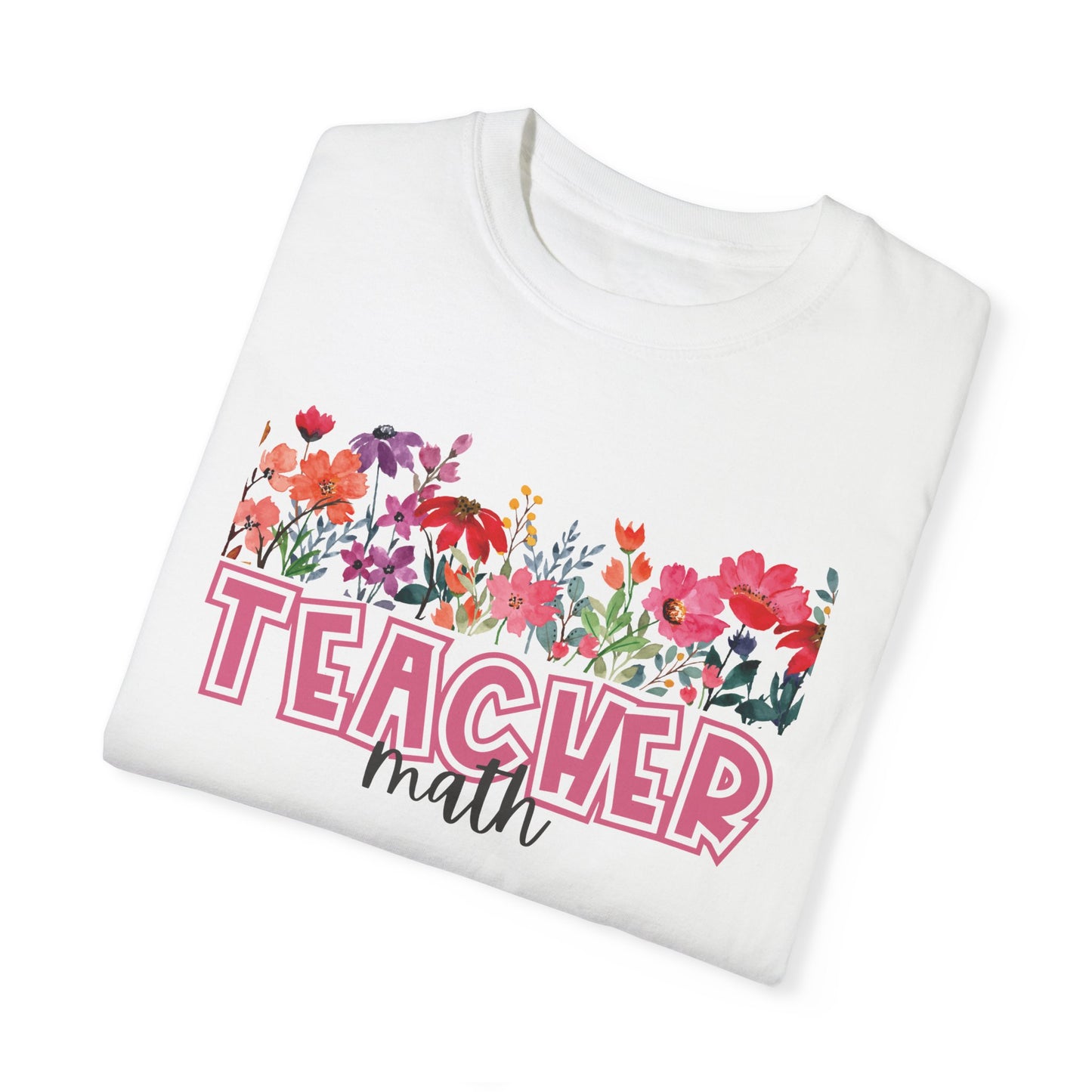 Bright Floral Math Teacher Tee