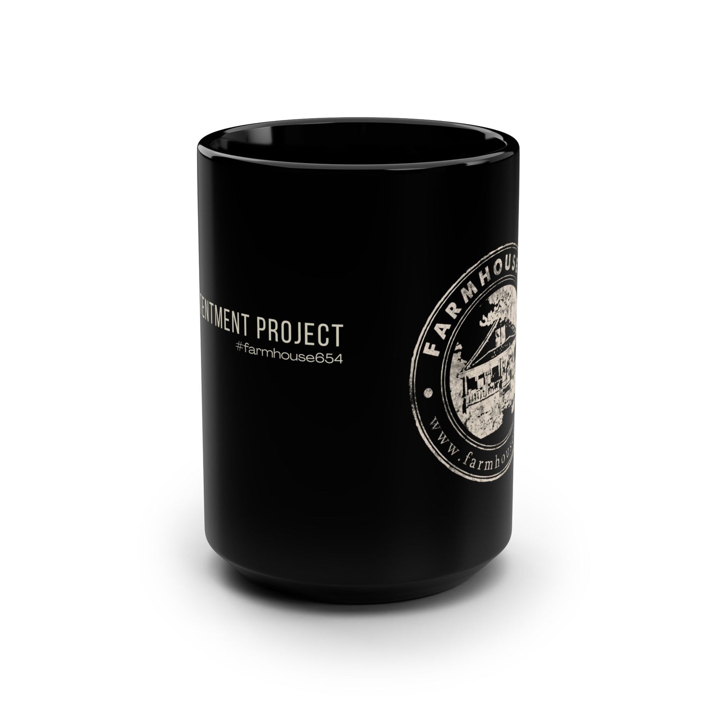 Farmhouse654 Black 15oz Coffee Mug — The Contentment Project