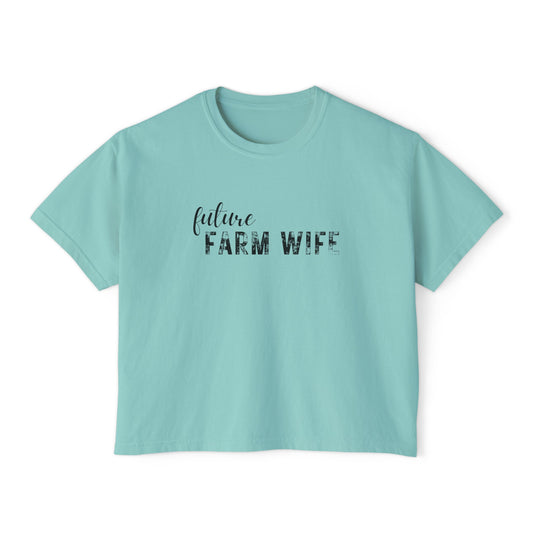 Future Farm Wife Cropped Tshirt (Black Text)